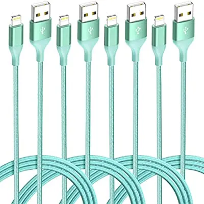 80% off - Expired:&nbsp;4 Pack Lightning Cable (3/6/6/10ft) MFi Certified Nylon Braided Cord