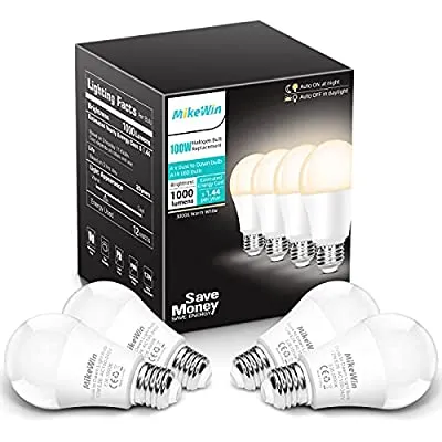 Expired:&nbsp;4 Pack Outdoor Dusk to Dawn LED Light Bulb (No Timer Required), Automatic On/Off Light Sensor Bulb E26 A19