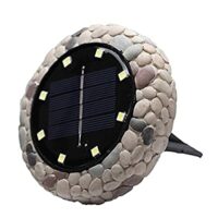 Expired: 4 Pack Solar Disk Ground Lights-Imitation Stone, Auto On/Off, Waterproof