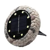 Expired: 4 Pack Solar Disk Ground Lights-Imitation Stone, Auto On/Off, Waterproof