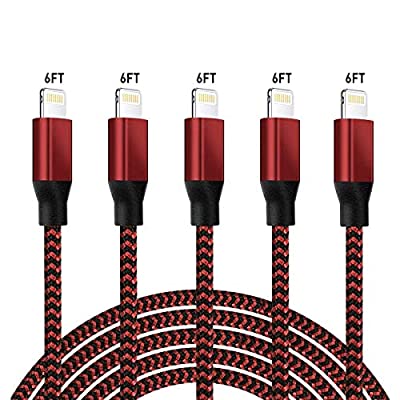 50% off - Expired: 5 Pack iPhone Charger , 6FT Mfi Certified Nylon Braided Lightning Cables