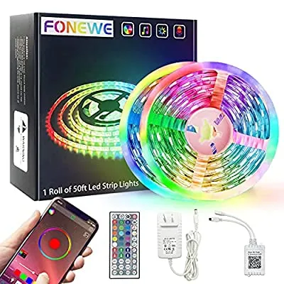 Expired:&nbsp;50FT LED RGB Strip Light 5050 with Remote control, Music Sync, App Control