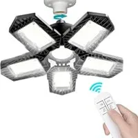 Expired: Deformable LED Garage Lights,150W-15000LM with Remote Controller,6000-6500K Leaf Aluminum Panels for E26/E27 Screw Socket