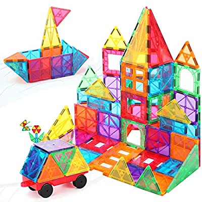 Expired: 80PCs – ROCSMAC Magnetic Building Tiles Magnetic 3D Building Blocks Construction Playboards