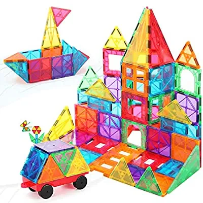 55% off - Expired:&nbsp;80PCs – ROCSMAC Magnetic Building Tiles Magnetic 3D Building Blocks Construction Playboards