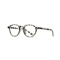 Expired: AICTATH Retro Round Blue Light Blocking Glasses with Rivet Decoration Design (White Leopard)