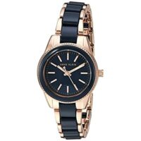 Anne Klein Women’s Rose Gold-Tone and Navy Blue Resin Bracelet Watch