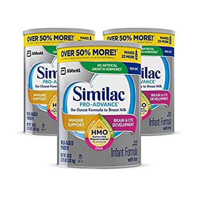 3 Pack Similac Pro-Advance Non-GMO Infant Formula with Iron, with 2’-FL HMO, Powder
