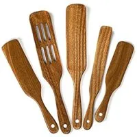 Expired:&nbsp;Acacia Spurtle Non-Stick Wooden Cooking Utensils Spatula Set