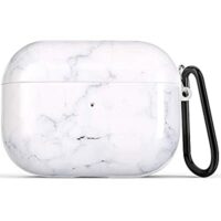 Expired:&nbsp;Airpods pro Case Cover, Premium Soft TPU Protective Cover Waterproof Front LED Visible(White Marble)