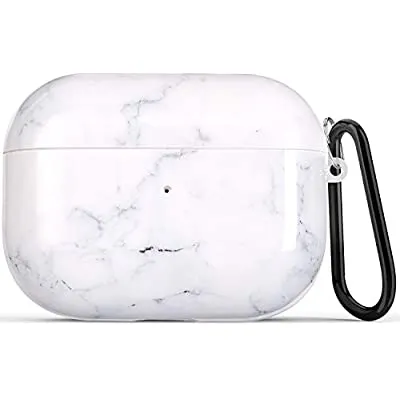 Expired:&nbsp;Airpods pro Case Cover, Premium Soft TPU Protective Cover Waterproof Front LED Visible(White Marble)