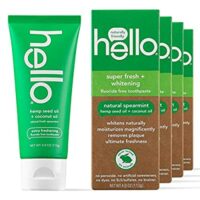 4 Count Hello Vegan Fluoride Free Toothpaste, Super Fresh Spearmint,