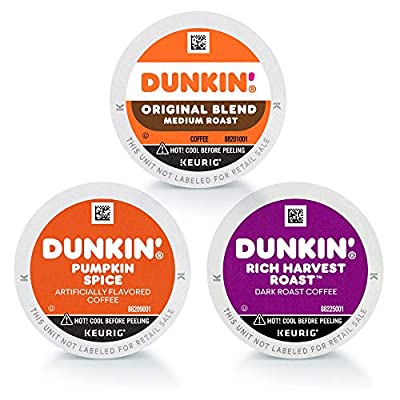 Dunkin’ Original 60 Keurig K-Cup Pods, Original Blend, Pumpkin Spice, and Rich Harvest Roast - $22.00 ($55.16)