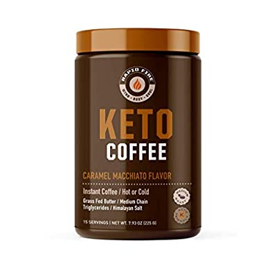 Rapidfire Keto Coffee Instant Coffee Mix, Caramel Macchiato Flavor, 15 Servings, 7.93 Ounce - $11.97 ($15.42)