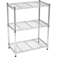 3-Shelf Adjustable, Heavy Duty Storage Shelving Unit, Chrome