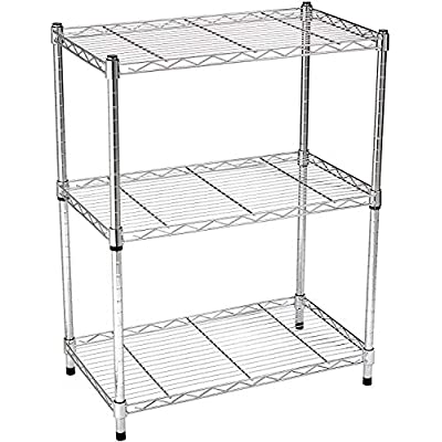 3-Shelf Adjustable, Heavy Duty Storage Shelving Unit, Chrome - $27.98 ($45.86)