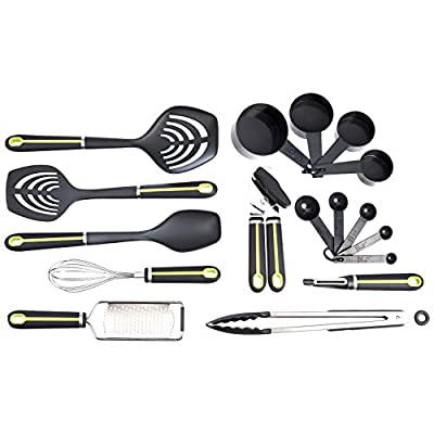 Amazon Basics 17-Piece Tools and Gadget Set, Soft Grip Handle, Grey and Green - $10.25 ($42.89)