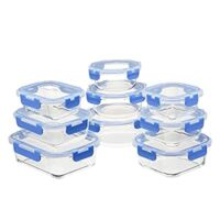 Amazon Basics Glass Locking Lids Food Storage, 18-Piece Set