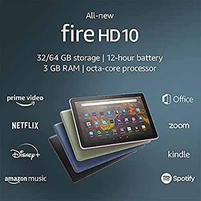 All-new Fire HD 10 tablet, 10.1″, 1080P, 32 GB (2021 release), Olive