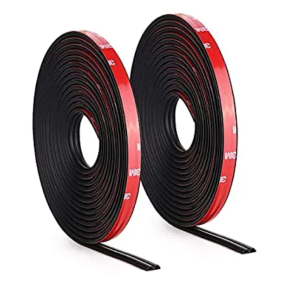 Expired:&nbsp;Automotive Sealing Strip 2 Rolls Black B-Shape Total Length 32 Feet