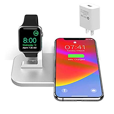 Expired: BNCHI 2 in 1 Aluminum Alloy Charging Station for iPhone and iWatch (QC3.0 Adapter)