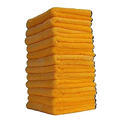 12 Pack Chemical Guys Professional Grade Premium Microfiber Towels, Gold (16″ x 16″)