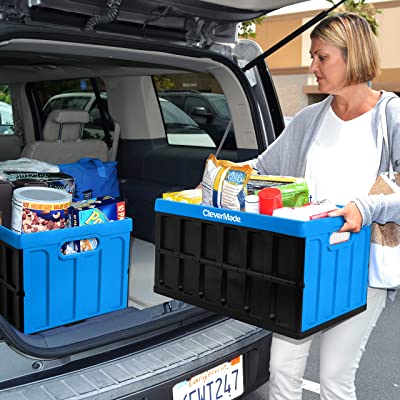 3 Pack CleverMade – 62L Collapsible Storage Bins with Lids , Neptune Blue - $34.99 ($69.99)