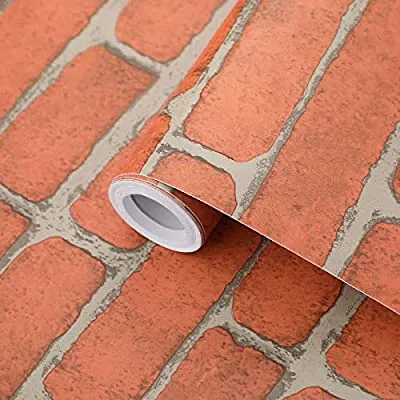 Expired:&nbsp;Coavas Brick Wallpaper Peel and Stick 17.7×196.9 Inches Removable