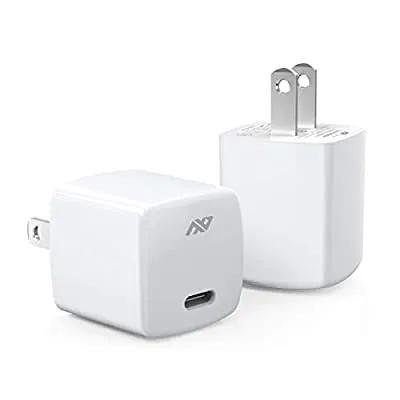 2 Pack USB C Charger 20W Fast Charger with PD 3.0 & QC 3.0