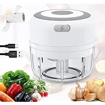 Expired:&nbsp;Electric Mini Food Processor, Garlic Chopper White 100ML