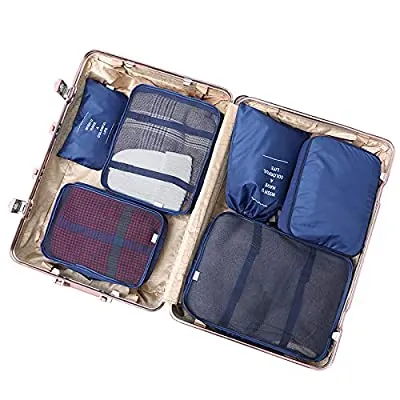 6 Set Packing Cubes For Travel, Luggage Organizers (Navy) - $5.15 ($18.99)