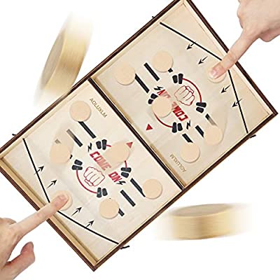 80% off - Expired: Fast Sling Puck Game – Table Desktop Battle Wooden Hockey Games with 10 Pucks