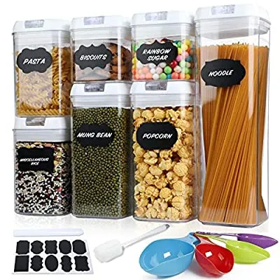 Expired:&nbsp;7 Pcs Food Storage Containers Sealed with Easy Lock Lids, BPA Free