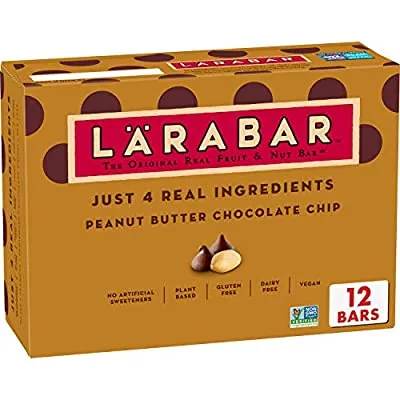 12 Ct Larabar Peanut Butter Chocolate Chip, Gluten Free Vegan Fruit & Nut Bar