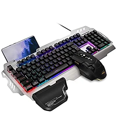 55% off - Expired:&nbsp;Gaming Keyboard and Mouse, Wired, Backlit, Rainbow, Ergonomic