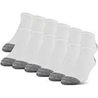 12 Pack Gildan Mens Polyester Half Cushion No Show Socks