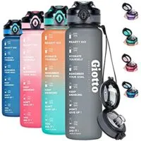 Expired: Giotto 32oz Motivational Water Bottle with Time Marker & Removable Strainer, BPA Free