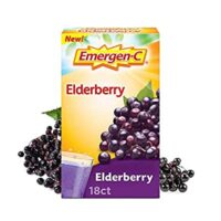 18 ct – Emergen-C Elderberry Fizzy Drink Mix, High Potency Vitamin C