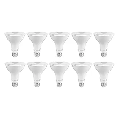 Amazon Commercial 75 Watt Equivalent, 15000 Hours, Dimmable, 800 Lumens, Energy Star Compliant, E26 Base, PAR30 LED Light Bulb – Pack of 10, Soft White