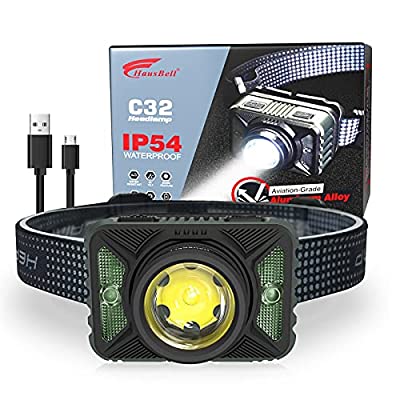 60% off - Expired: HAUSBELL LED Backpacking Headlamp Rechargeable with Red Light, 3 Modes Zoomable