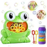 Expired: HOMOFY Bubble Machine 500 Bubbles per Minute with Bottle Durable Solution & 2 Hand Bubble Wands