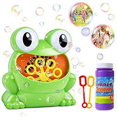 50% off - Expired: HOMOFY Bubble Machine 500 Bubbles per Minute with Bottle Durable Solution & 2 Hand Bubble Wands