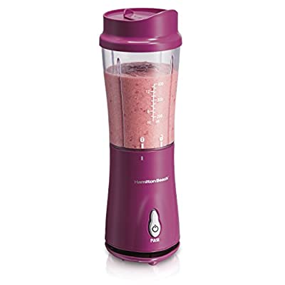 Hamilton Beach Personal Blender with 14 Oz Travel Cup and Lid, Raspberry - $12.99 ($21.99)