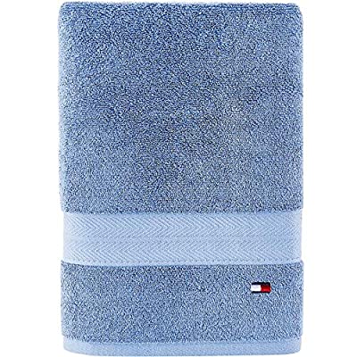 Tommy Hilfiger 100% Cotton Modern American Bath Towel, 30 x 54 inch, Mist Blue - $5.99 ($18.00)
