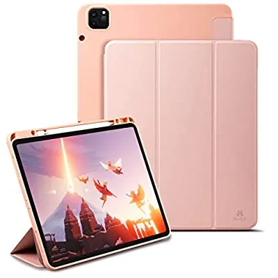 Expired:&nbsp;Holidi Case for iPad Pro 11 2021/2020/2018 Case (2nd/3rd Gen) with Apple Pencil Charging Holder, Pink