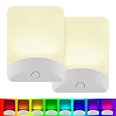 2 Pack GE Color-Changing LED Night Light, Plug-in, Dusk-to-Dawn