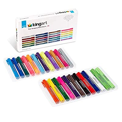 KingArt Studio Tempera Paint Sticks, Set of 24, Unique Colors 24 Piece - $8.99 ($24.99)