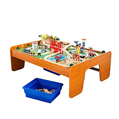 KidKraft Ride Around Town Wooden Train Set and Table 100 Pieces - $66.99 ($179.99)