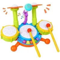 Expired:&nbsp;Kids Electric Drum Set with 2 Drum Sticks, Beats Flash Light and Adjustable Microphone