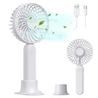 Expired: LORDSON Mini USB Rechargeable Portable Handheld Fan with Phone Stand, 3 Speeds